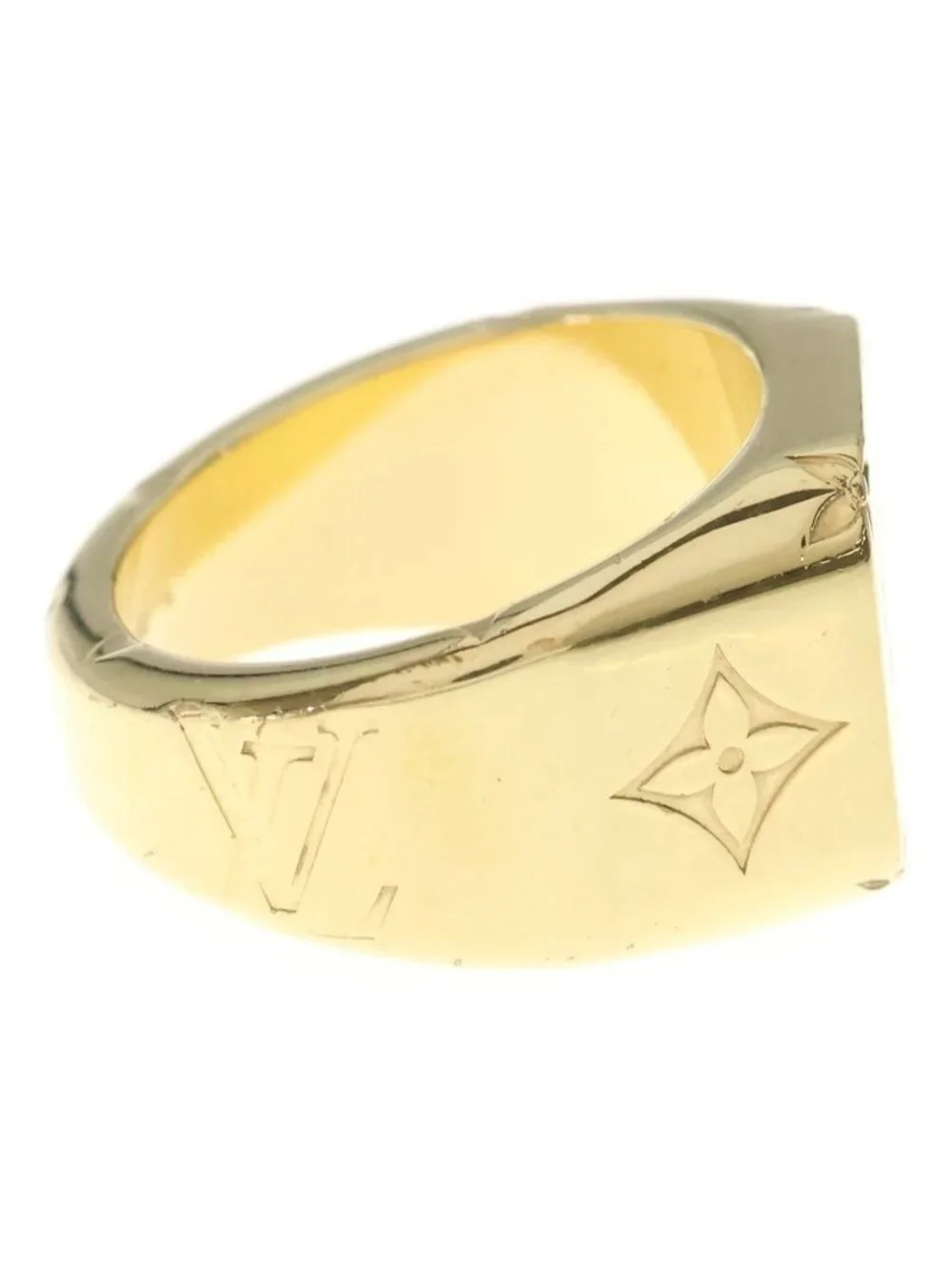 Louis Vuitton Signet Ring Monogram Gold